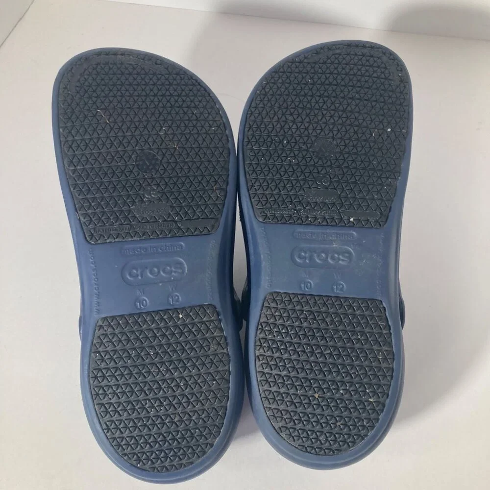 Crocs Slip Resistant Shoes W12 M10 Blue‎ Bistro Clogs